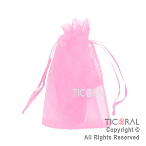 BOLSA ROSA ORGANZA 20X13CM HS2626-18 x 1